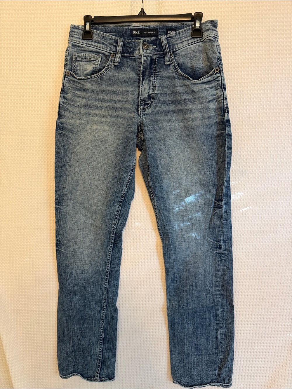 BKE Men's Slim Straight Jeans in Washed Blue